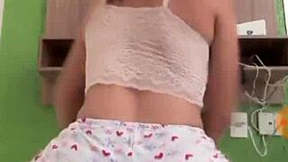 novinha latina gets naughty outdoors in public spots