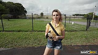 Bangbros: Evie Christian's Petite Tits Flashed For Cash Bus Anal Ride