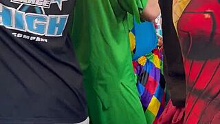 Carnival's last day flashing public sex cuckold creampie ass