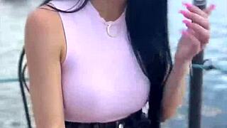 Brunette babe Clea Gaultier dates afternoon in Prague