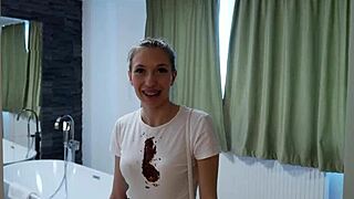 I swiped right on tinder and ended up facefucking this teasing brunette slut with braces