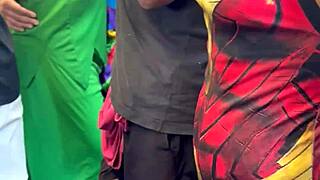 Carnival's last day flashing public sex cuckold creampie ass