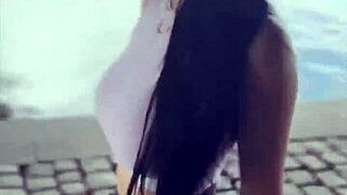 Brunette babe Clea Gaultier dates afternoon in Prague