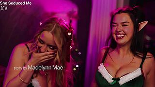 Elves kiss and lick to save Christmas wet pussies!