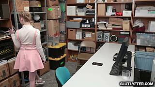 athena screams as twat ripped doggystyle at work