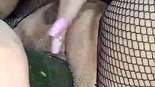 that hot colombian slut rabbitquicky stuffs a cucumber deep in her wet pussy squirting over and over