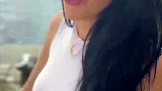 Brunette babe Clea Gaultier dates afternoon in Prague