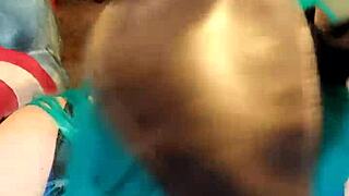 feeling like a naughty bunny riding big tits shemale cumshot
