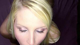 Blonde Babe Vanessa Sucks Cock Hard In Cage POV Cumshot