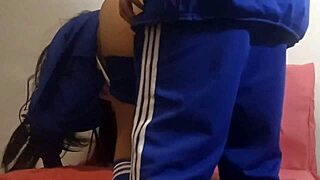 class slut student shakes her tight pussy on my cock at home movie night