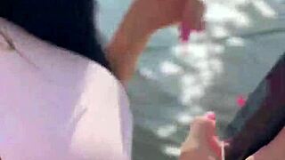 Brunette babe Clea Gaultier dates afternoon in Prague