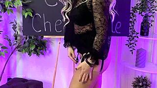 nylon stocking teacher dances seductive heels in nightclub for foot domination tease