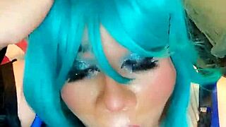 feeling like a naughty bunny riding big tits shemale cumshot