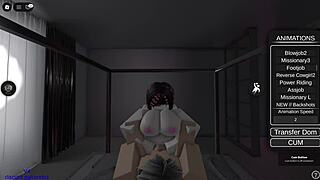Roblox Slut Gets Rough Missionary Pounding and Cum Facial at Party