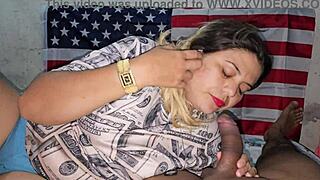 Dollar Doll Sucks Veins Bulging on My Cock