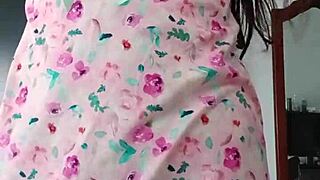 my innocent latina colleague models sexy pink pajamas