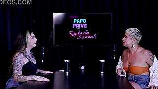 joana craves real prelims and women kisses on sheer red exhibition