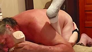 Drunk Juicy Ass and Swollen Pussy Stretched by Big Dildo Lick