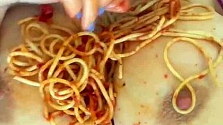 Arab stepsis rips clothes extreme food dildo pussy masturbation orgasm