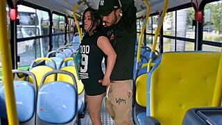 student groped hard on crowded bus in public amateur ride