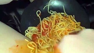 Arab stepsis rips clothes extreme food dildo pussy masturbation orgasm