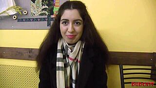 Katty West: Skinny Teen's Shaved Pussy Drilled Hard by Agent in Casting Creampie