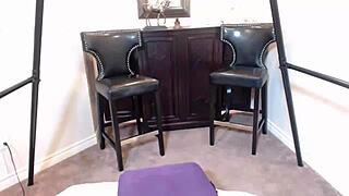 oily oriental maxine x squeezes massive boobs while plunging dildo into wet mature pussy