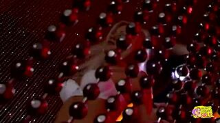 vintage blonde strips teasingly as brunette rips clothes for kinky pussy licking