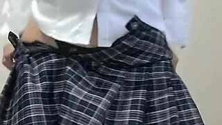 Innocent 18-year-old mexican schoolgirl loses bet sends uniform masturbation pack