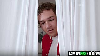 hey, big cock stepbro sneaks in and pounds amber summer in changing room