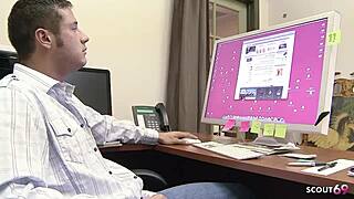 Slim Cougar Boss Zoey Holloway Seduces Worker for Quick Office Cheating Fuck