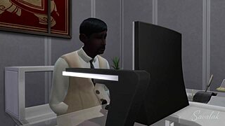 Arab Secretary Stockings Tempt Indian Boss Office Affair