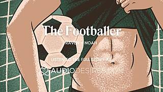 athlete fucks sexy journalist hard in locker room after cunilingus interview