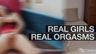 Have you seen Yanks beautiful cute brunette belle humping to intense orgasm?