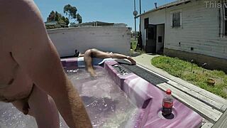 Dayanara Gags Deep In Naked Hot Tub