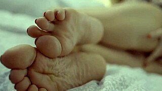 Foot Fetish Milf Fingers Holes Licks Toes in Horny Solo Play