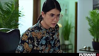 trans shemale stuck washer grows futa cock fucks slut anal creampie!