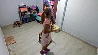 Hidden cam catches me fucking stepsis on birthday chair