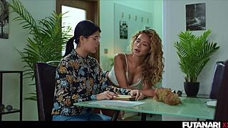 trans shemale stuck washer grows futa cock fucks slut anal creampie!