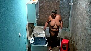 hidden cam catches stepmom shaving pussy while stepson watches secretly