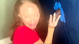 brandi takes bbc creampie at gloryhole in first bareback try