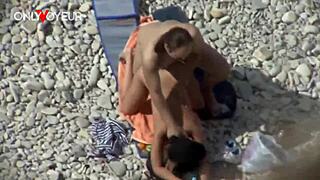 Beach Milf Flashes Big Natural Tits Bent Over Doggystyle Fuck Voyeur Style