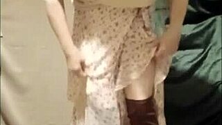 her public flashing and dirty talk make me ache with desire for this bound french housewife