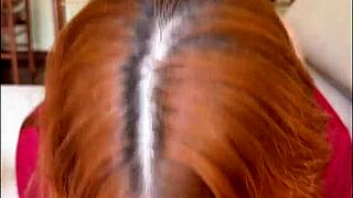 Flexible Redhead Swallows Cock Deep While Doggystyle Ass Shakes Wet