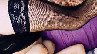 Milf in Lingerie Stockings Begs for Doggystyle Anal Pussy Climax