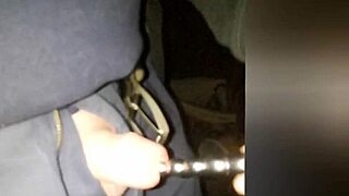 Jayq stretches urethra with 14mm steel sounding and 13mm plug