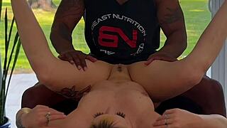 hot goth babe's bbc massage turns interracial fuck