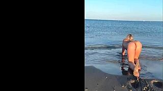 kleo furiosa's beach tease shows tight pussy ass feet toes wet tanned body 😍👣