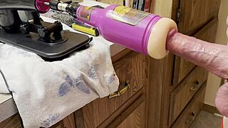 Huge cumshot blasts from fuck machine's anal stroker pov finale!