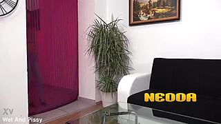 sexy ballerina teases with toys in wet solo ballet